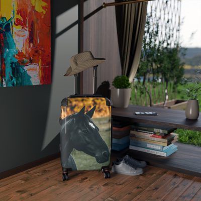 Black Horse Suitcase - Kids' luggage featuring a sleek black horse design, perfect for young equestrians.