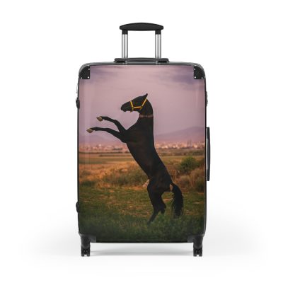 Black Horse Suitcase - Kids' luggage featuring a sleek black horse design, perfect for young equestrians.