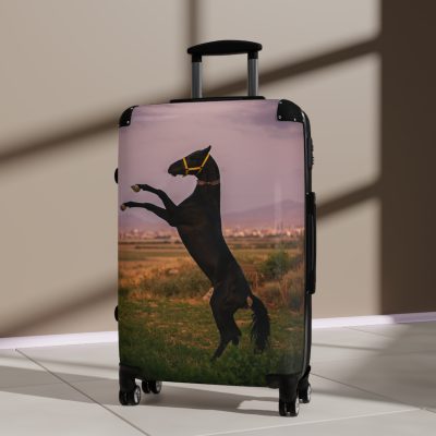 Black Horse Suitcase - Kids' luggage featuring a sleek black horse design, perfect for young equestrians.