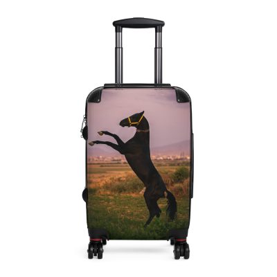 Black Horse Suitcase - Kids' luggage featuring a sleek black horse design, perfect for young equestrians.