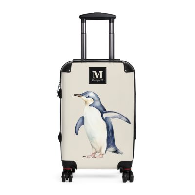 Custom Penguin Suitcase - A personalized travel companion adorned with a unique penguin design, ready to reflect your individuality during your adventures.