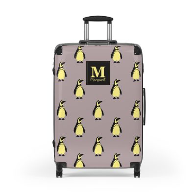 Custom Penguin Suitcase - A personalized travel companion adorned with a unique penguin design, ready to reflect your individuality during your adventures.