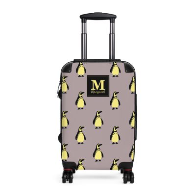 Custom Penguin Suitcase - A personalized travel companion adorned with a unique penguin design, ready to reflect your individuality during your adventures.