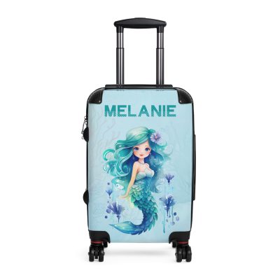 Custom Mermaid Suitcase - Personalized kids' luggage with a charming mermaid design for young travelers.