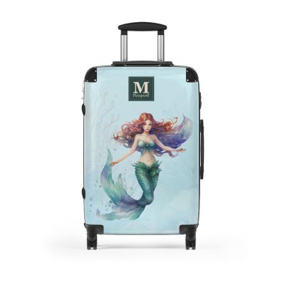 Custom Mermaid Suitcase - Personalized kids' luggage with a charming mermaid design for young travelers.