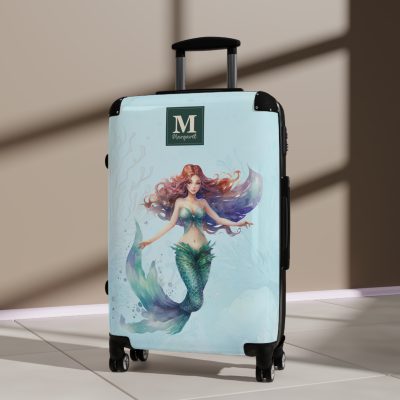 Custom Mermaid Suitcase - Personalized kids' luggage with a charming mermaid design for young travelers.