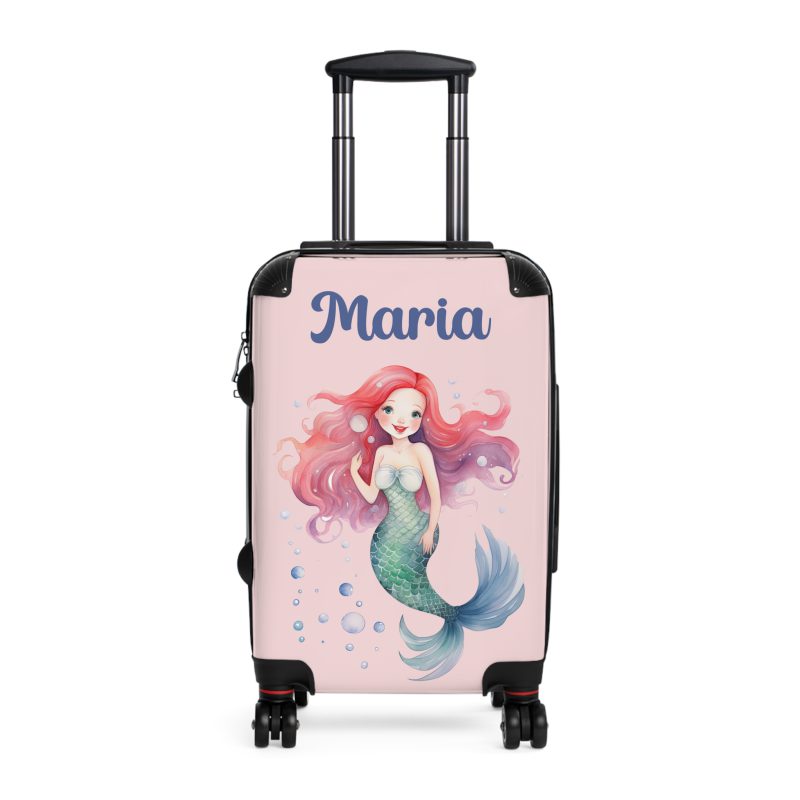 Custom Mermaid Suitcase - Personalized kids' luggage with a charming mermaid design for young travelers.