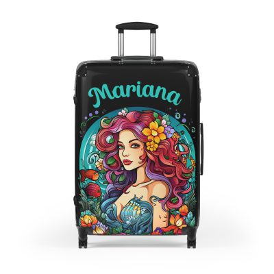 Custom Mermaid Suitcase - Personalized kids' luggage with a charming mermaid design for young travelers.