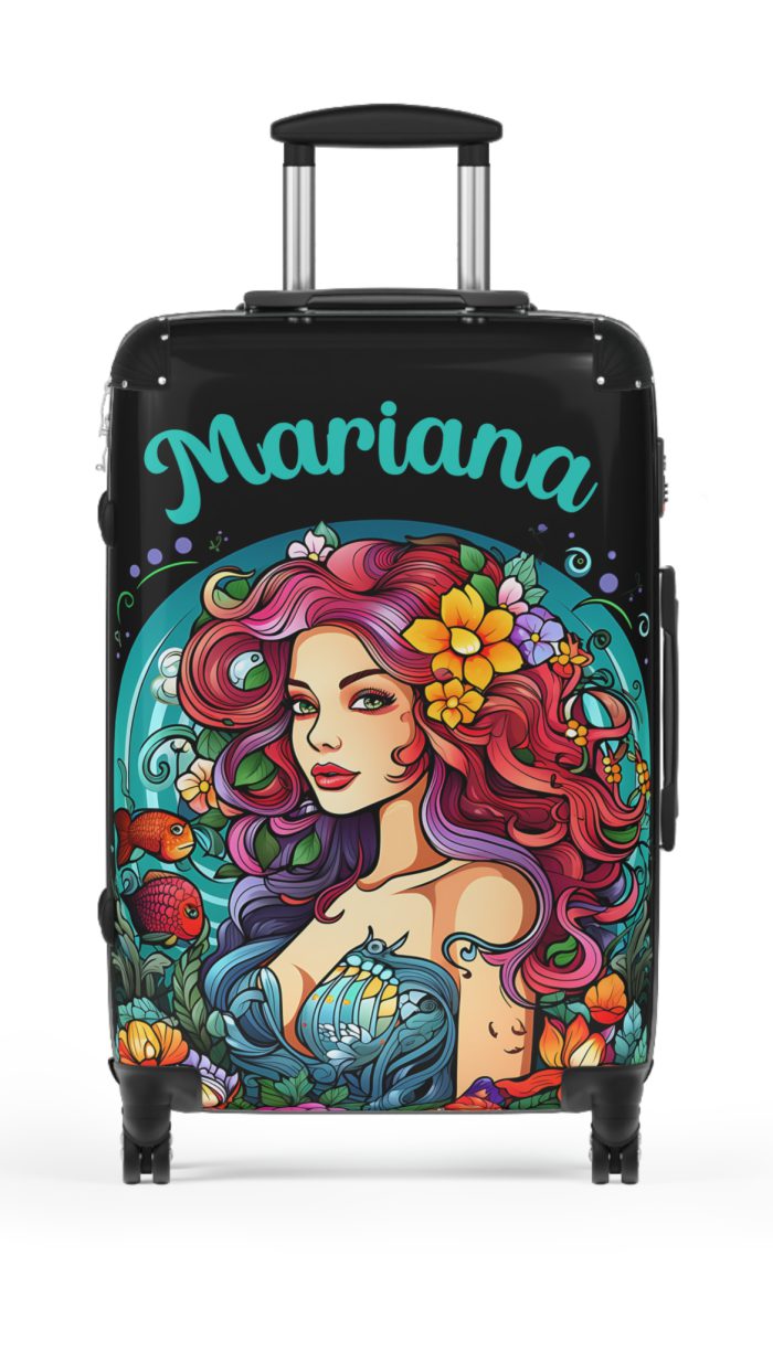 Custom Mermaid Suitcase - Personalized kids' luggage with a charming mermaid design for young travelers.