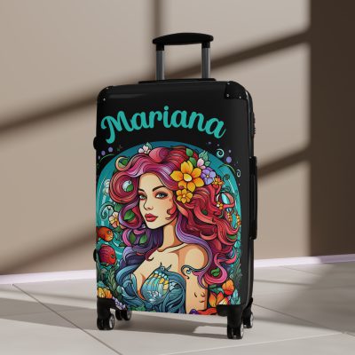 Custom Mermaid Suitcase - Personalized kids' luggage with a charming mermaid design for young travelers.