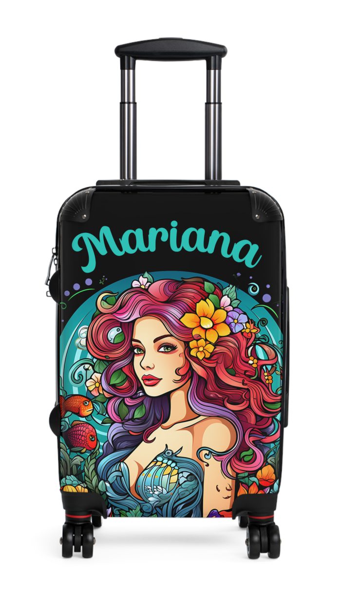 Custom Mermaid Suitcase - Personalized kids' luggage with a charming mermaid design for young travelers.