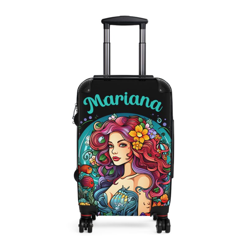 Custom Mermaid Suitcase - Personalized kids' luggage with a charming mermaid design for young travelers.