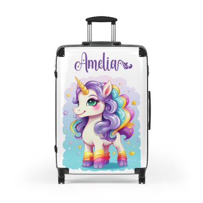 Custom Cute Unicorn Suitcase - Your personalized travel companion for a magical and stylish journey.