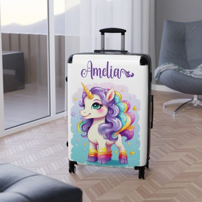 Custom Cute Unicorn Suitcase - Your personalized travel companion for a magical and stylish journey.