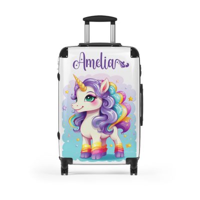 Custom Cute Unicorn Suitcase - Your personalized travel companion for a magical and stylish journey.