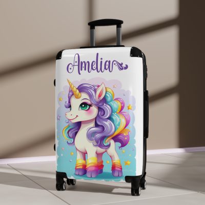 Custom Cute Unicorn Suitcase - Your personalized travel companion for a magical and stylish journey.