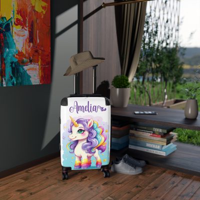 Custom Cute Unicorn Suitcase - Your personalized travel companion for a magical and stylish journey.