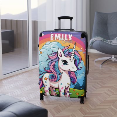 Custom Cute Unicorn Suitcase - Your personalized travel companion for a magical and stylish journey.