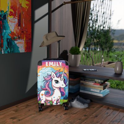 Custom Cute Unicorn Suitcase - Your personalized travel companion for a magical and stylish journey.