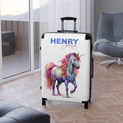 Custom Whimsical Unicorn Suitcase - Your personalized portal to whimsy and magic.