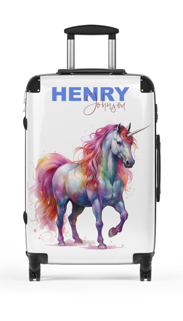 Custom Whimsical Unicorn Suitcase - Your personalized portal to whimsy and magic.