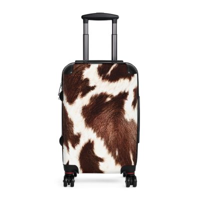 Cowhide Suitcase - A stylish luggage featuring a chic cowhide design, perfect for travelers who want to add a touch of luxury to their journeys