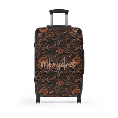 Custom Western Floral Suitcase - Personalized travel companion featuring a bespoke western floral design for a touch of individuality.