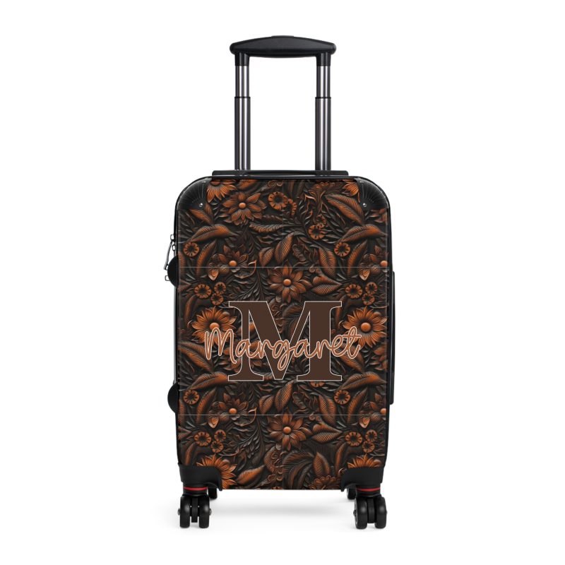 Custom Western Floral Suitcase - Personalized travel companion featuring a bespoke western floral design for a touch of individuality.