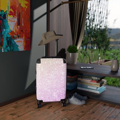 Pastel Glitter Suitcase - A dreamy and stylish travel companion with a touch of enchanting sparkle.