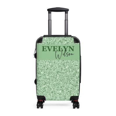 Custom Glitter Suitcase - A personalized travel essential that sparkles with individuality.