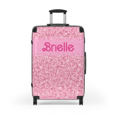 Custom Glitter Suitcase - A personalized travel essential that sparkles with individuality.