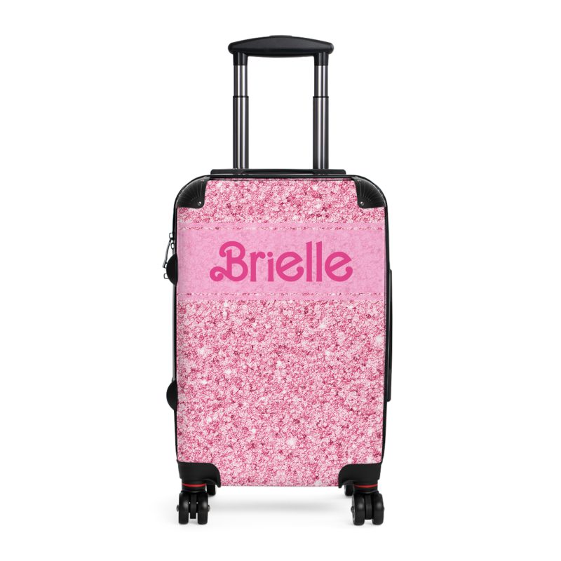 Custom Glitter Suitcase - A personalized travel essential that sparkles with individuality.