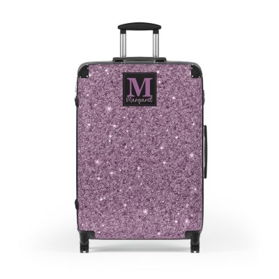 Custom Glitter Suitcase - A personalized travel essential that sparkles with individuality.