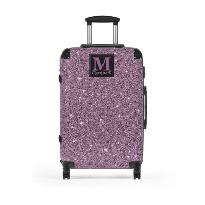 Custom Glitter Suitcase - A personalized travel essential that sparkles with individuality.