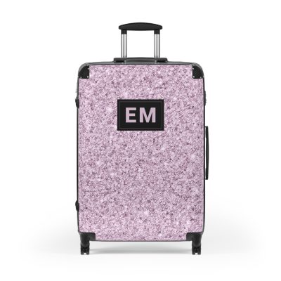 Custom Glitter Suitcase - A personalized travel essential that sparkles with individuality.