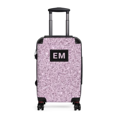 Custom Glitter Suitcase - A personalized travel essential that sparkles with individuality.