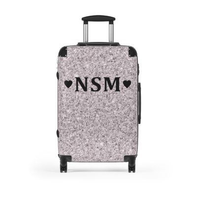 Custom Glitter Suitcase - A personalized travel essential that sparkles with individuality.