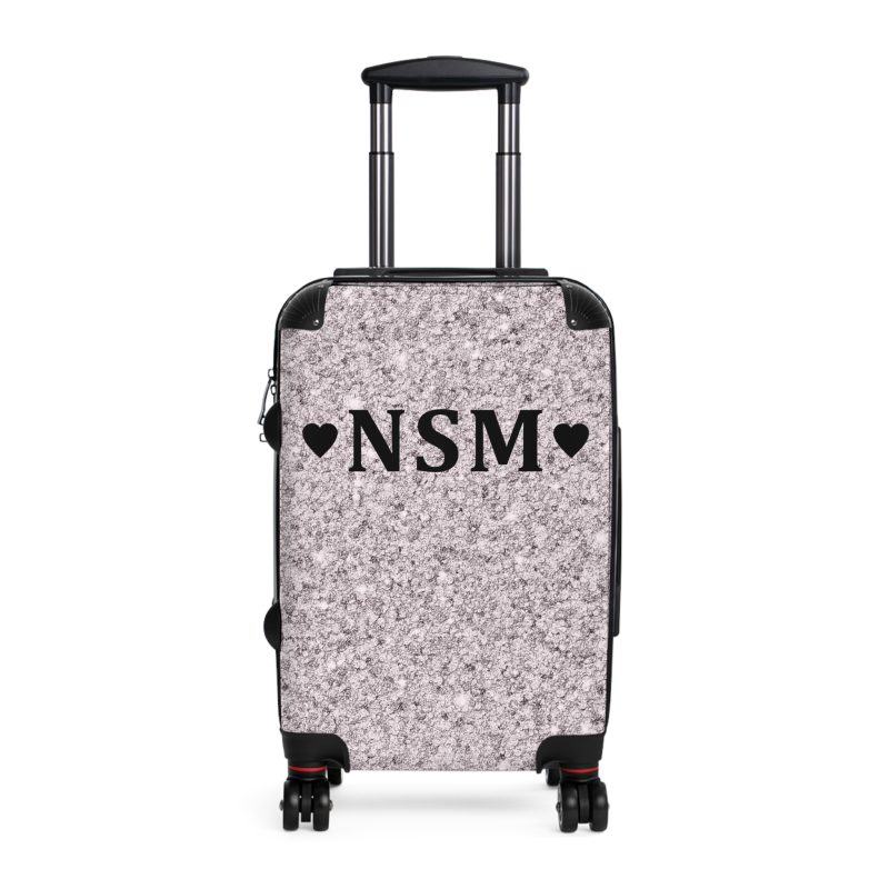 Custom Glitter Suitcase - A personalized travel essential that sparkles with individuality.