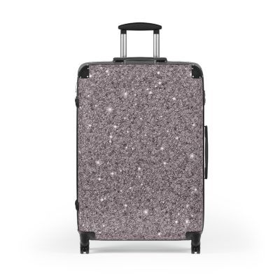 Grey Glitter Suitcase - A stylish travel companion, combining sophistication with a hint of sparkle.