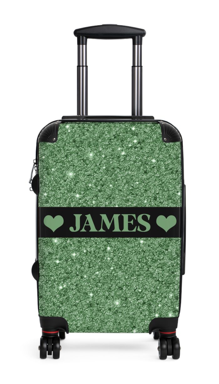 Custom Glitter Suitcase - A personalized travel essential that sparkles with individuality.