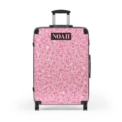 Custom Glitter Suitcase - A personalized travel essential that sparkles with individuality.