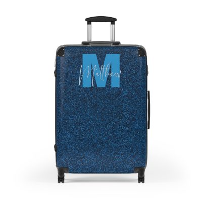 Custom Rainbow Glitter Suitcase - Your personalized travel companion, shining with a rainbow of colors.