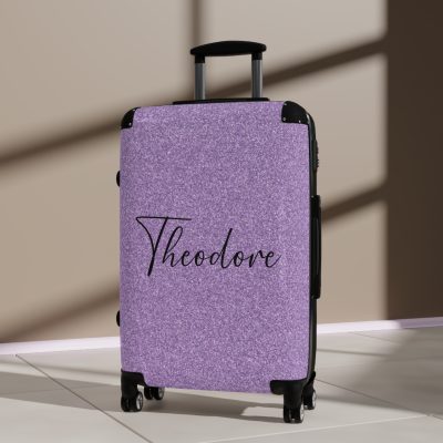 Custom Rainbow Glitter Suitcase - Your personalized travel companion, shining with a rainbow of colors.