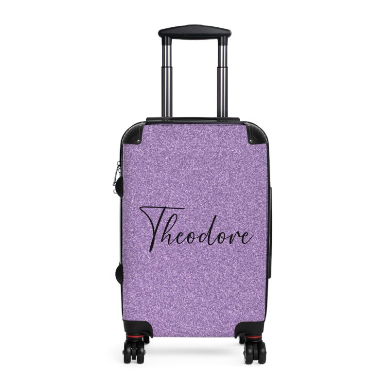 Custom Rainbow Glitter Suitcase - Your personalized travel companion, shining with a rainbow of colors.