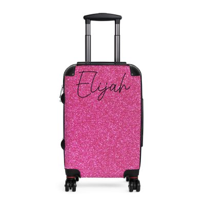 Custom Rainbow Glitter Suitcase - Your personalized travel companion, shining with a rainbow of colors.