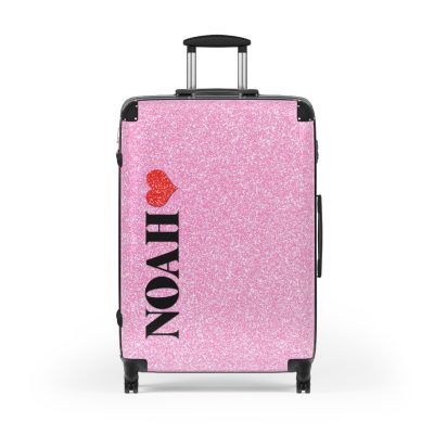 Custom Rainbow Glitter Suitcase - Your personalized travel companion, shining with a rainbow of colors.