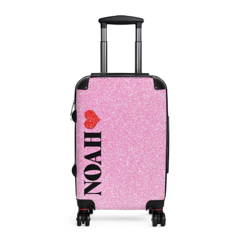 Custom Rainbow Glitter Suitcase - Your personalized travel companion, shining with a rainbow of colors.