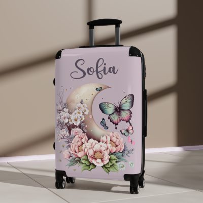 Custom Flower Butterfly Suitcase - A travel companion adorned with exquisite flowers and butterflies, expressing your love for nature.