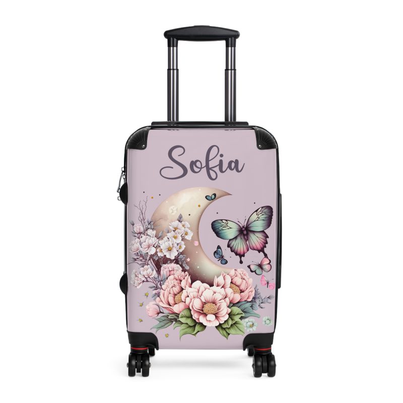 Custom Flower Butterfly Suitcase - A travel companion adorned with exquisite flowers and butterflies, expressing your love for nature.