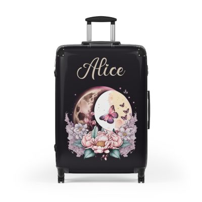 Custom Flower Butterfly Suitcase - A travel companion adorned with exquisite flowers and butterflies, expressing your love for nature.